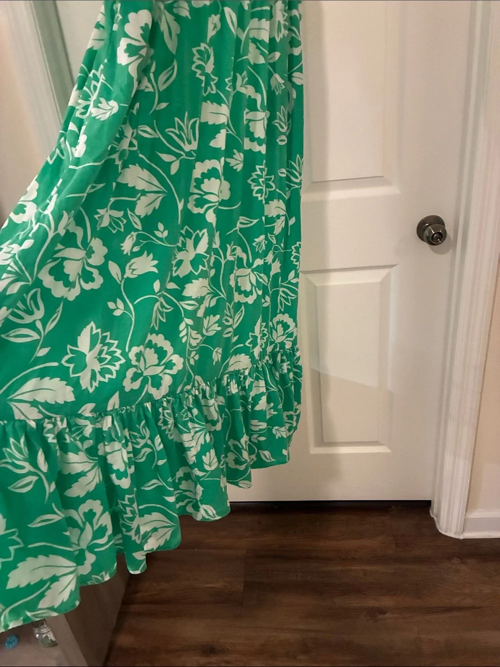 Draper James Linen Floral Smocked Waist Tiered Maxi Dress Southern Charm - Picture 9 of 11